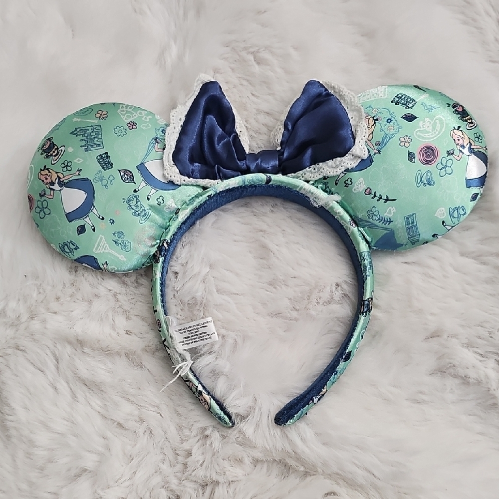 Mint Green and Blue Minnie Mouse Ears Headband